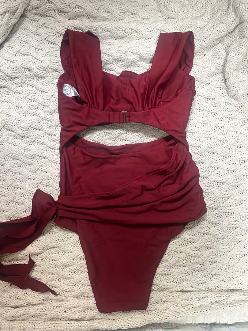 ALEXIA STAM バーガンディ ワンピース水着 S