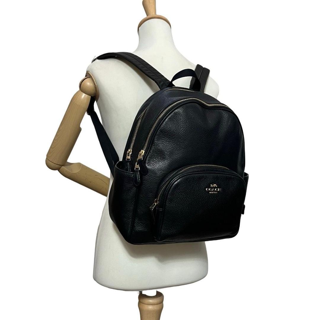 美品 COACH コーチ リュック バックパック レザー ブラック　5666
