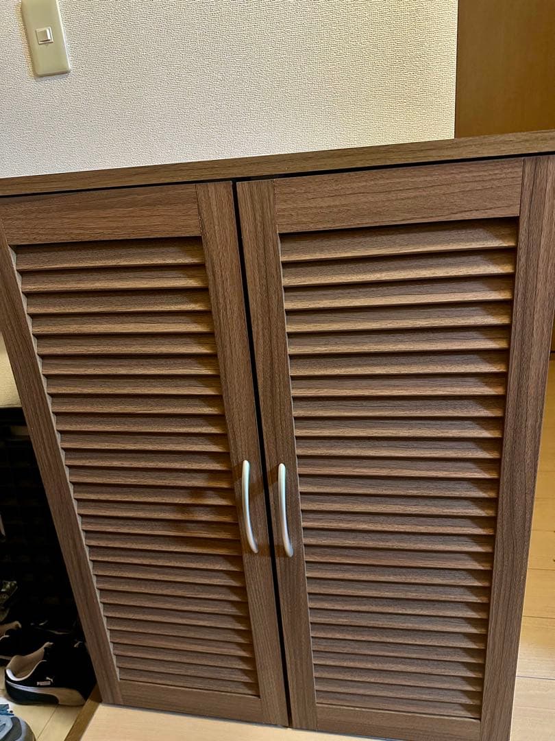 ニトリ シューズボックス 幅75cm 玄関収納 ブラウン シューズラック