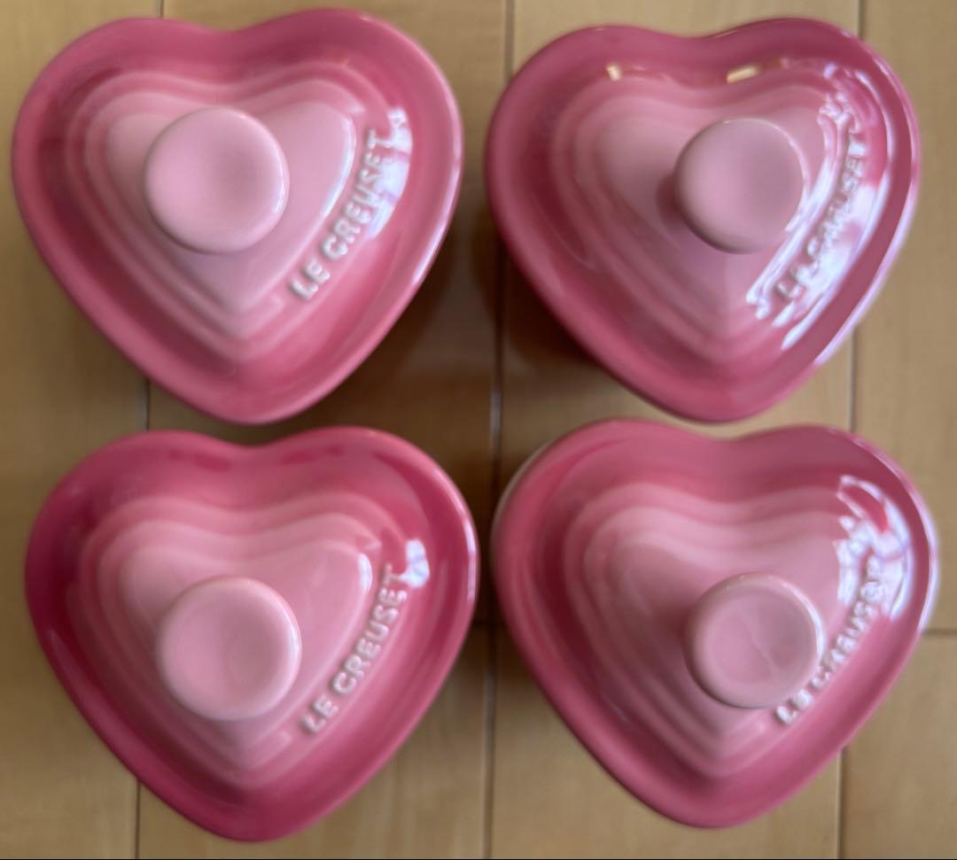 ル・クルーゼ　ラムカン・ダムール (S・フタ付き) ローズクォーツ　4個セット