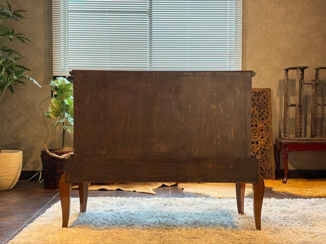 イタリア製　象嵌　猫脚　サイドボード　キャビネット　両開き　チェスト　ygz