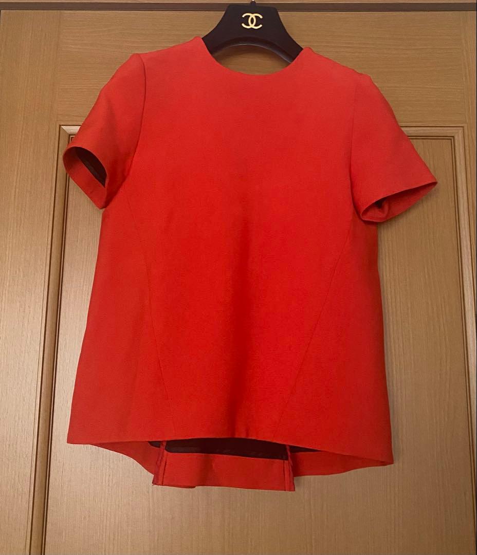 YOKOCHANヨーコチャン　バックパールトップス36赤