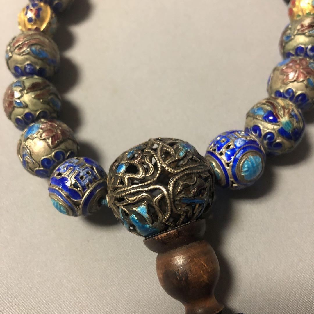 銀七宝焼　念珠