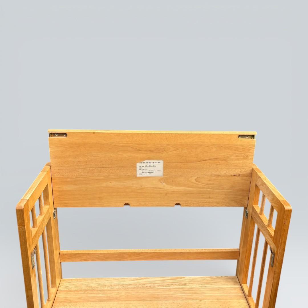 北欧風 天然木 折りたたみ ウッドラック 3段 シェルフ キャンプ