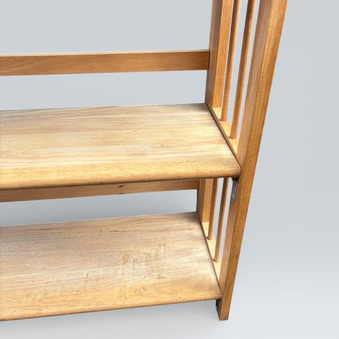 北欧風 天然木 折りたたみ ウッドラック 3段 シェルフ キャンプ