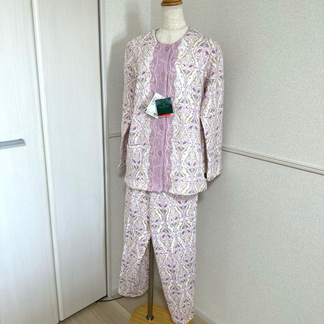 新品未使用タグ付　日本製ワコールミントン　暖か保温素材パジャマ　ラベンダーM