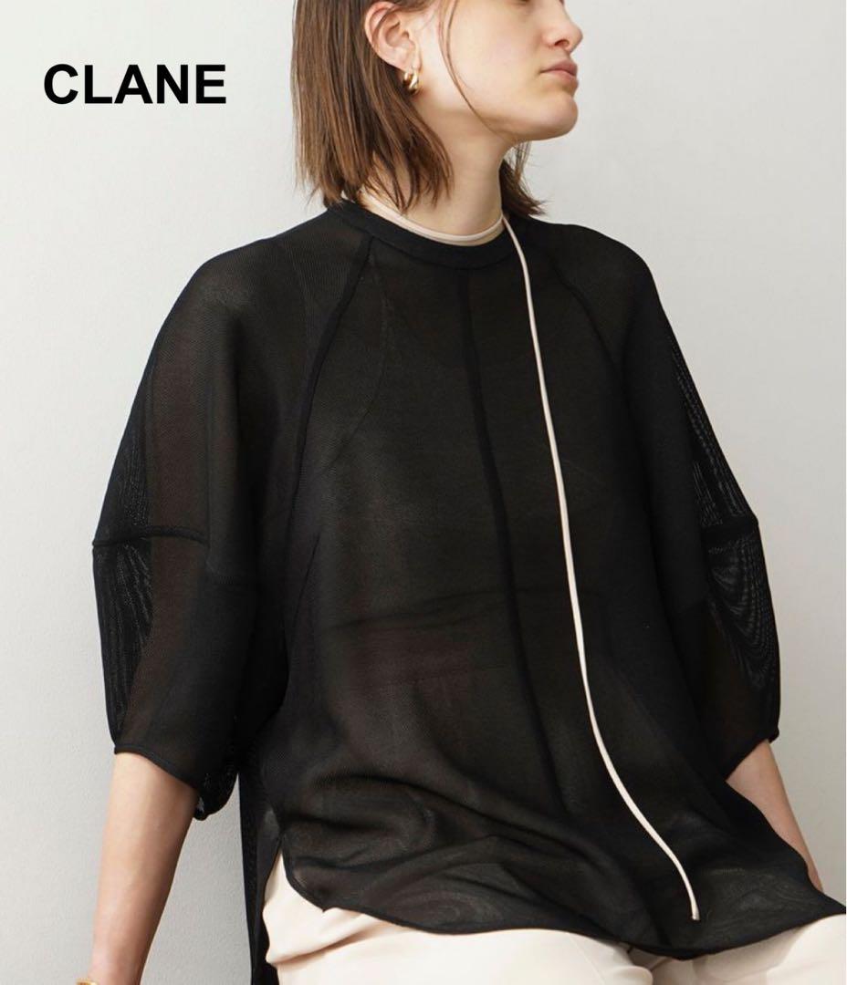 新品タグ付きCLANE メッシュフォームスリーブ ブラウス ブラック