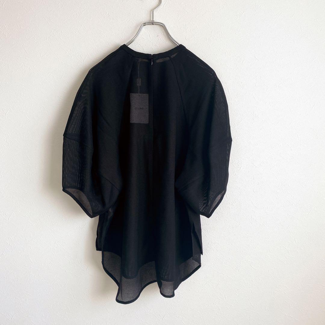 新品タグ付きCLANE メッシュフォームスリーブ ブラウス ブラック
