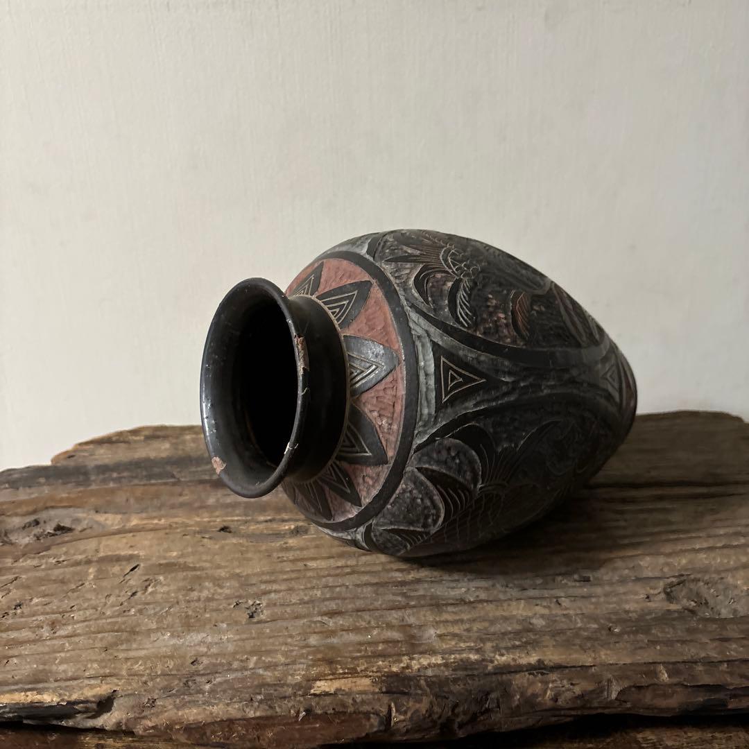 琉球　古典焼　小壺　⑤壺屋焼　やちむん　古民芸　アンティーク　骨董　検:李朝.