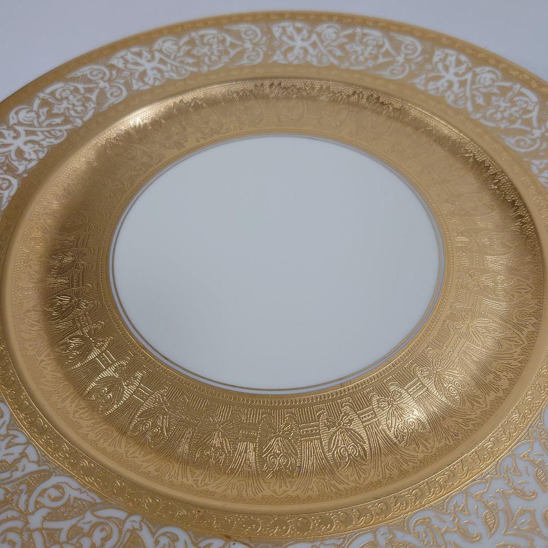 ドイツ HEINRICH&Co ババリア アンティーク食器 28cm 大皿 金彩