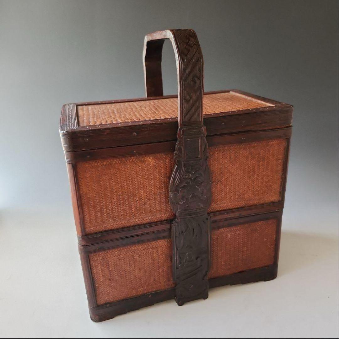 【セール】煎茶道具　茶道具　提籃　ていらん　籠　煎茶　茶道具　箱　竹　箱無し