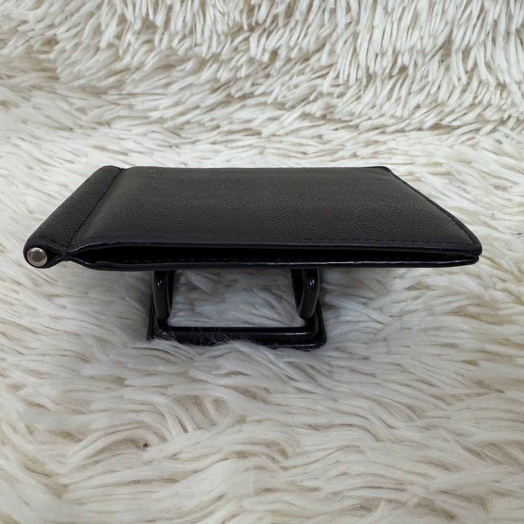 サンローラン マネークリップ 二つ折り財布 キャビアスキン ブラック 箱・保存袋