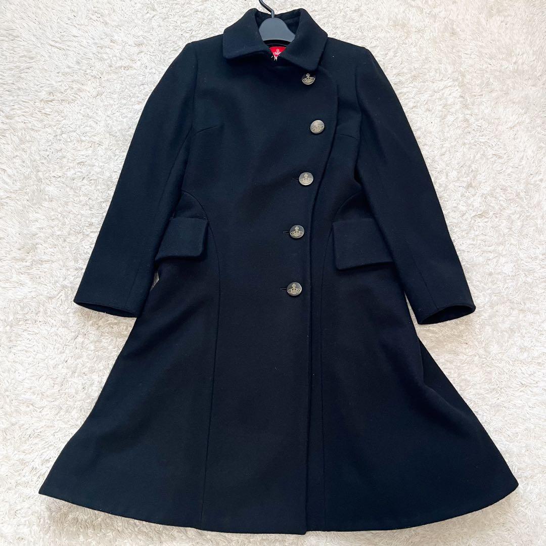 ヴィヴィアンウエストウッド ハートロングコート 変形 オーブボタン 黒