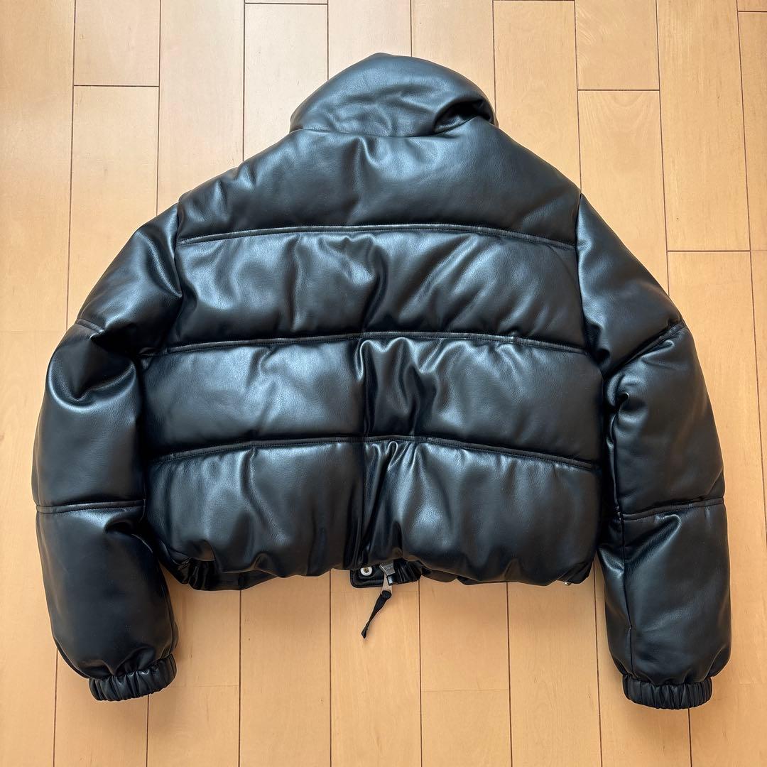 ヴィーガンレザークロップドヘビーウェイトパファージャケット