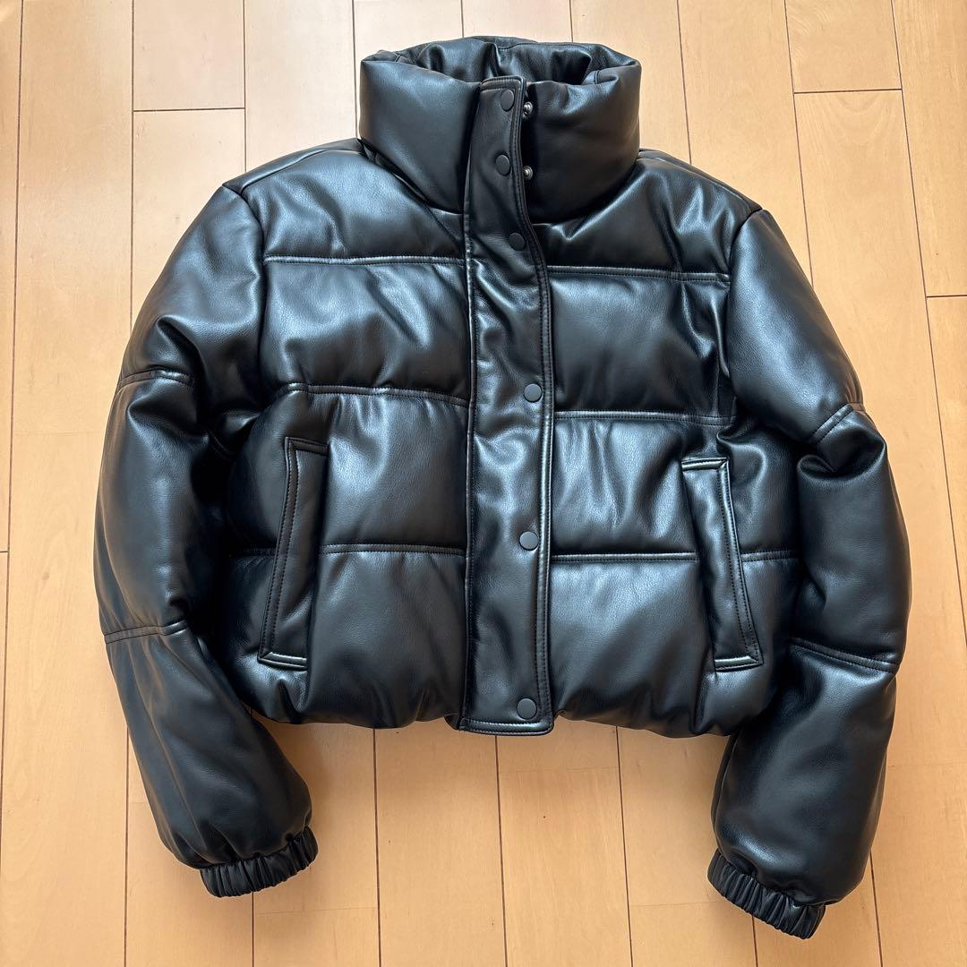 ヴィーガンレザークロップドヘビーウェイトパファージャケット