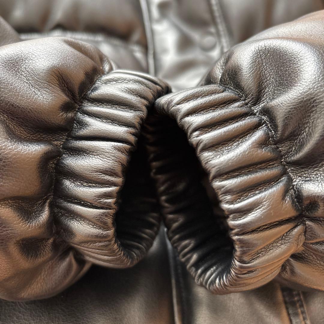 ヴィーガンレザークロップドヘビーウェイトパファージャケット