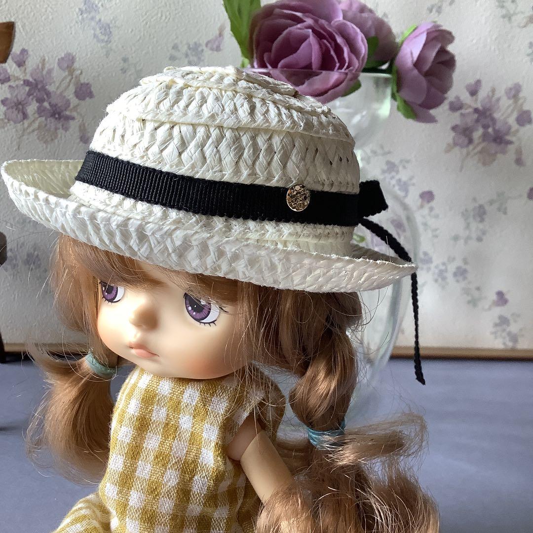 一点物　麦わら　帽子　モンスト　ミディブライス　オフ白色