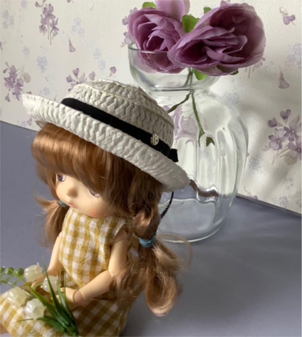 一点物　麦わら　帽子　モンスト　ミディブライス　オフ白色