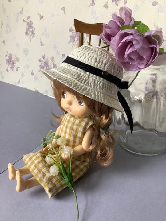 一点物　麦わら　帽子　モンスト　ミディブライス　オフ白色