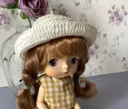 一点物　麦わら　帽子　モンスト　ミディブライス　オフ白色