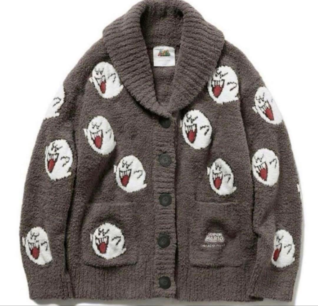 ジェラピケ スーパーマリオ テレサ ジャガード カウチン カーディガン F