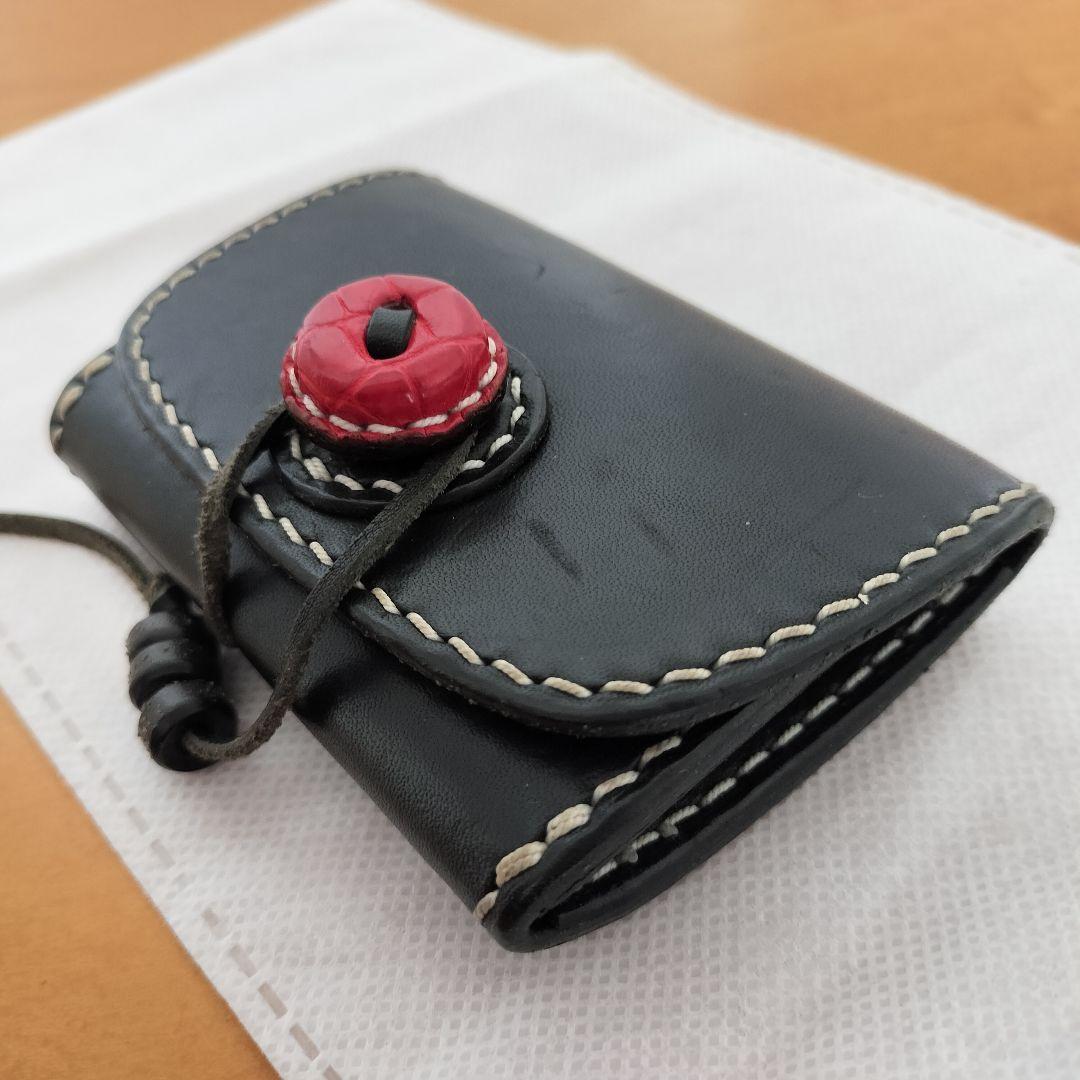 大輔レザー 定価3万3000円 サドルレザー クロコ革コンチョ ケース