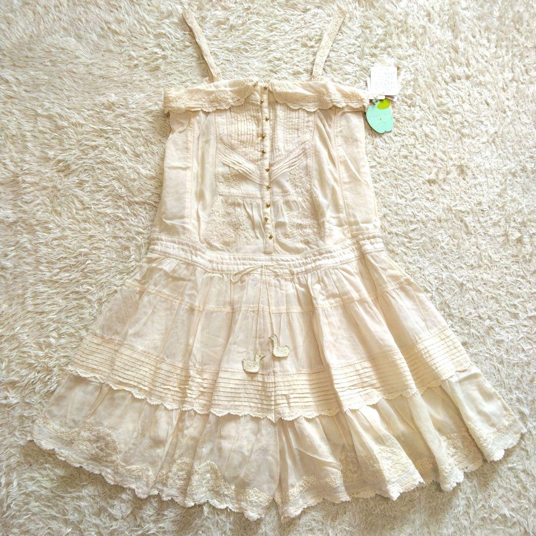 【タグ付き】フランシュリッペ シェリーラファム サロペット パールビーズ刺繍M