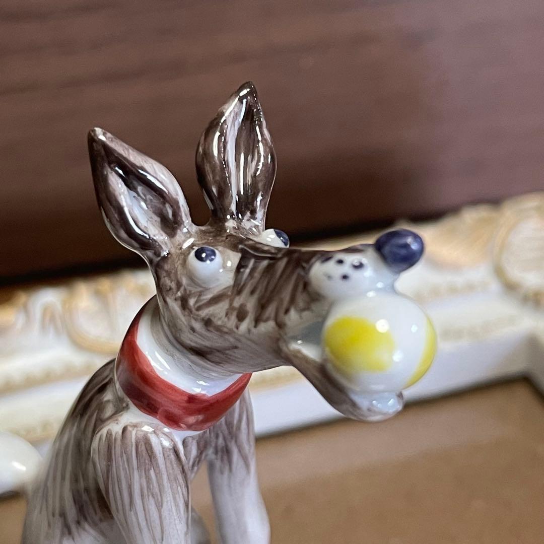 【美品】マイセン ミニ干支 犬 フィギュリン 陶器 約7cm