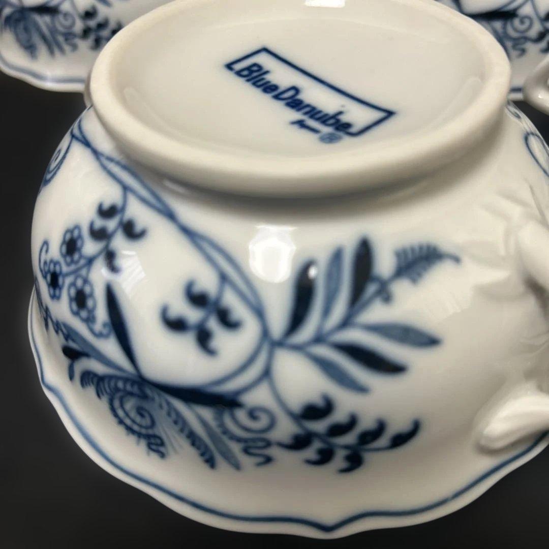 Blue Danube ブルーダニューブ　スープカップ&ソーサー　5客セット