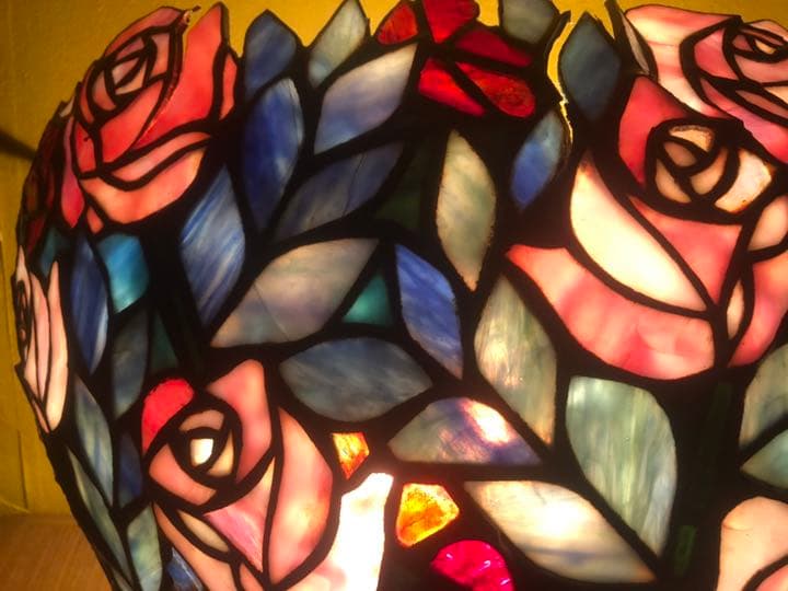ハンドメイド　ステンドグラス　壁掛け照明　ヨーロッパ　ヴィンテージ
