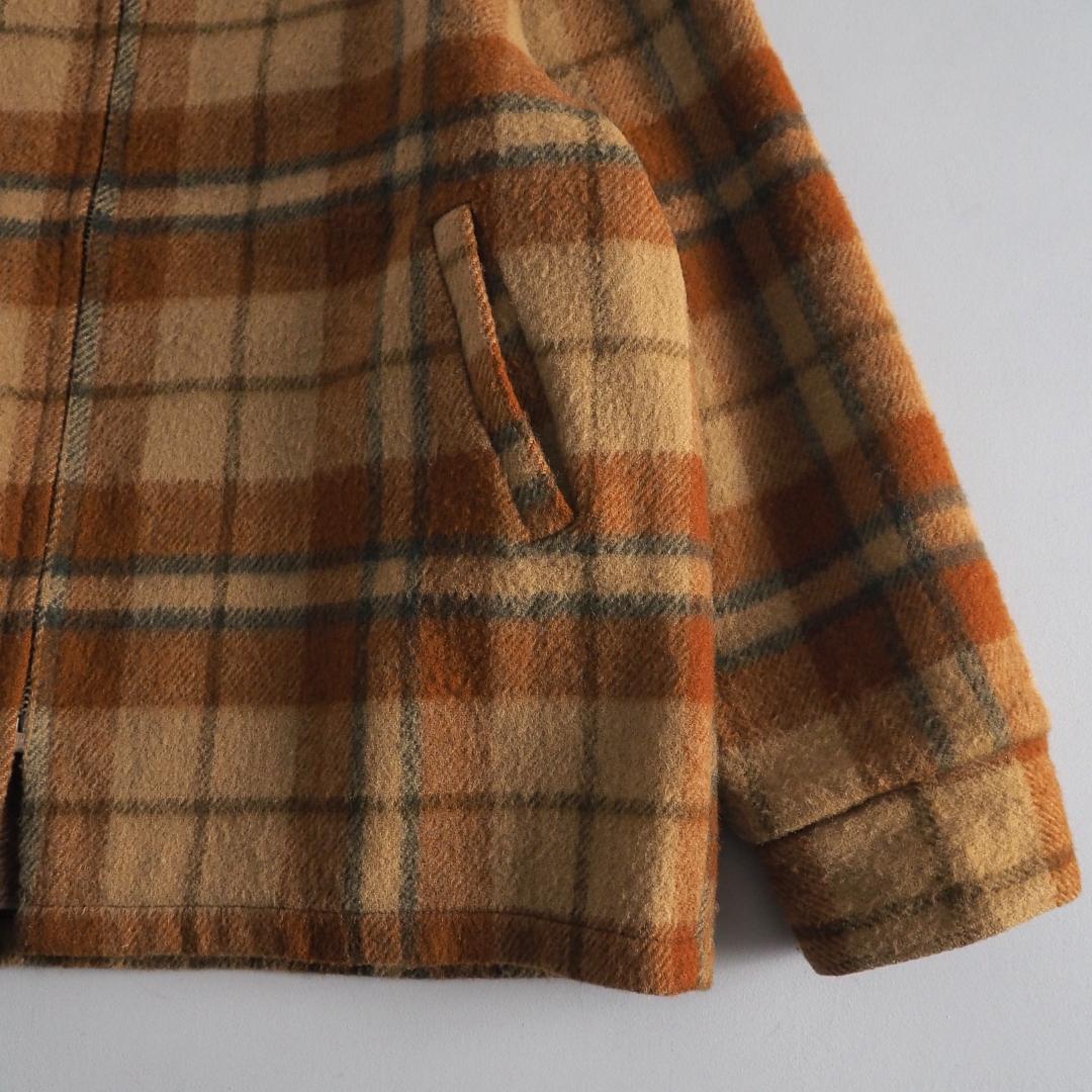 ウールジャケット　USA製　ウールジャケット　チェック柄　裏地ボア　美品