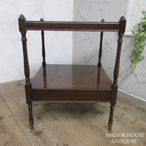 イギリス アンティーク 家具 サイドテーブル キャスター付き 英国 6449d