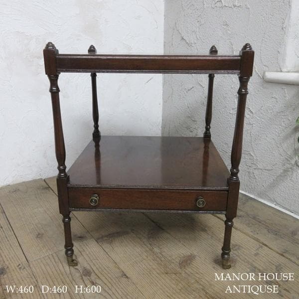 イギリス アンティーク 家具 サイドテーブル キャスター付き 英国 6449d