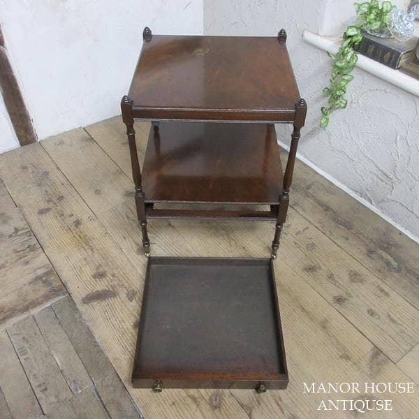 イギリス アンティーク 家具 サイドテーブル キャスター付き 英国 6449d