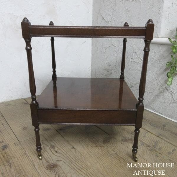 イギリス アンティーク 家具 サイドテーブル キャスター付き 英国 6449d