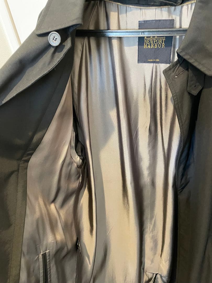 古着　ブラック ステンカラーコート ロングコート