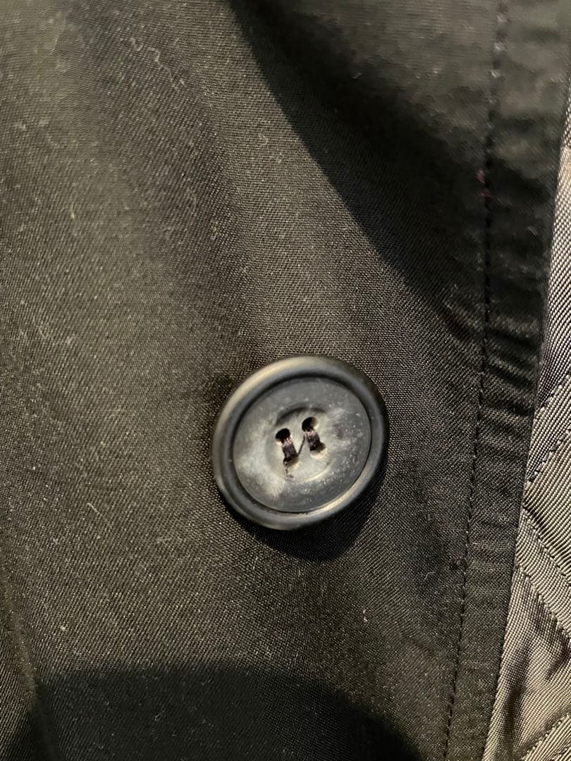 古着　ブラック ステンカラーコート ロングコート