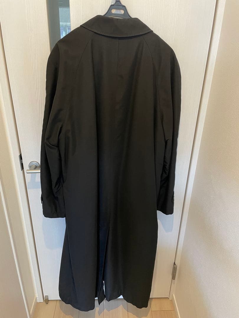 古着　ブラック ステンカラーコート ロングコート