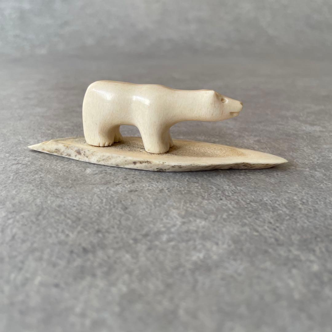 【希少】鯨骨 しろくま 彫刻 インテリア 北欧
