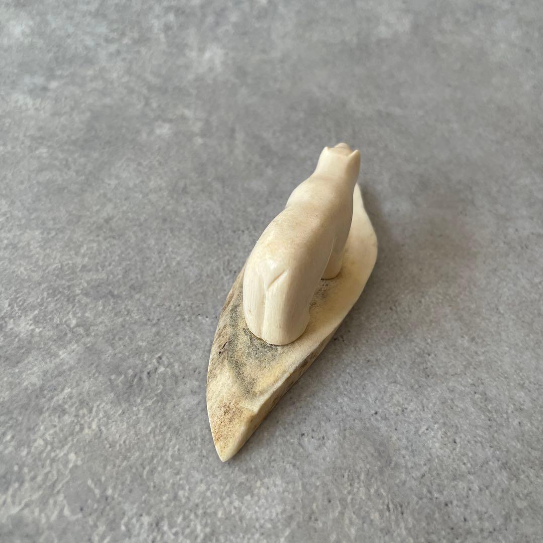 【希少】鯨骨 しろくま 彫刻 インテリア 北欧
