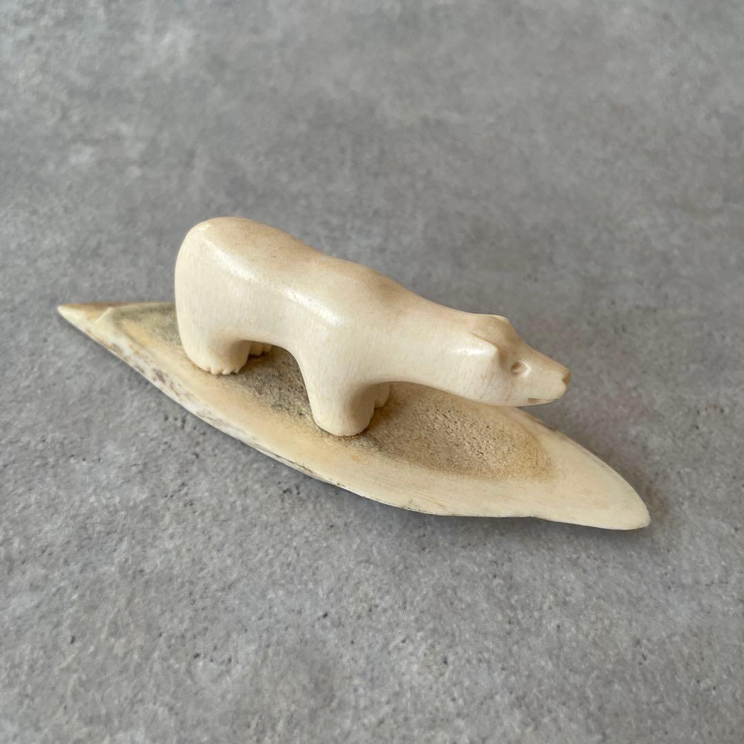 【希少】鯨骨 しろくま 彫刻 インテリア 北欧