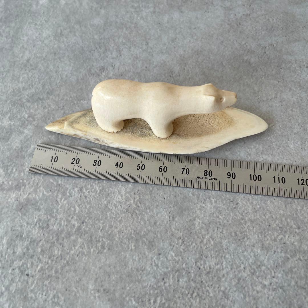 【希少】鯨骨 しろくま 彫刻 インテリア 北欧