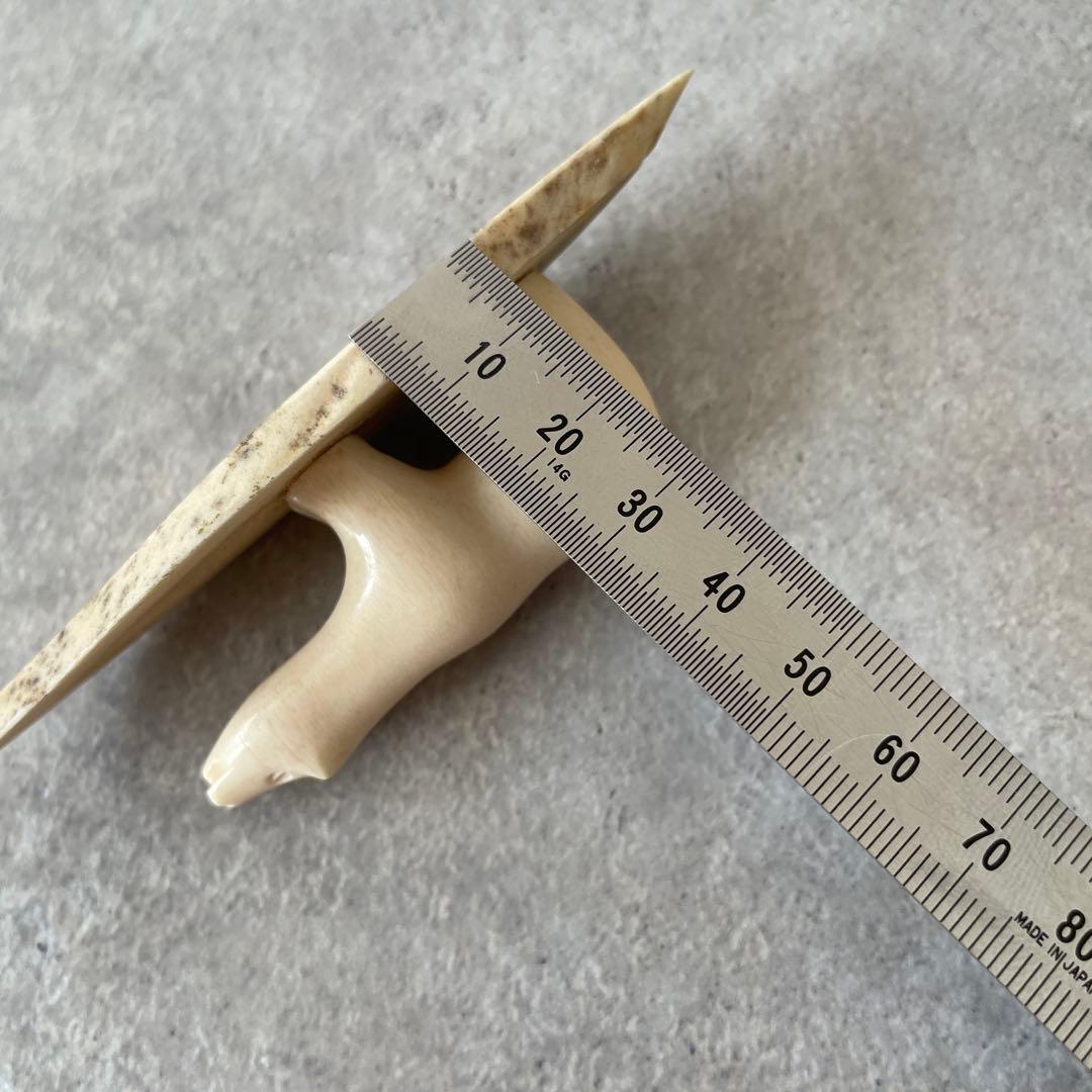 【希少】鯨骨 しろくま 彫刻 インテリア 北欧