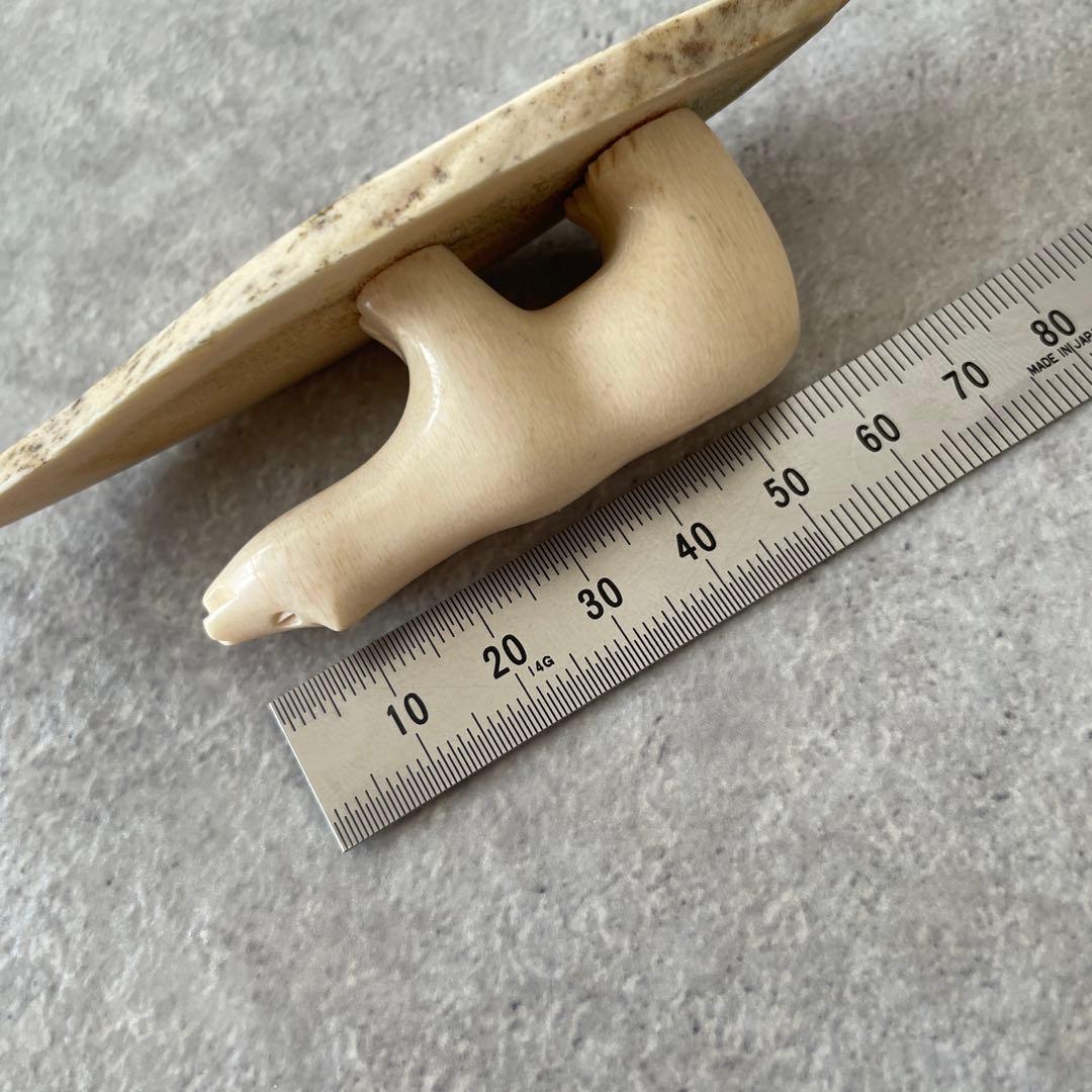 【希少】鯨骨 しろくま 彫刻 インテリア 北欧