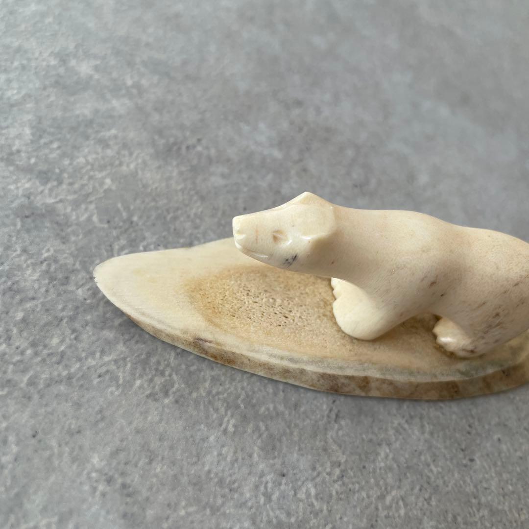 【希少】鯨骨 しろくま 彫刻 インテリア 北欧