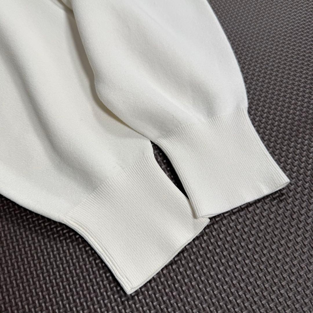 【未使用】セオリー クレープニット ボートネック パフスリーブ S 白