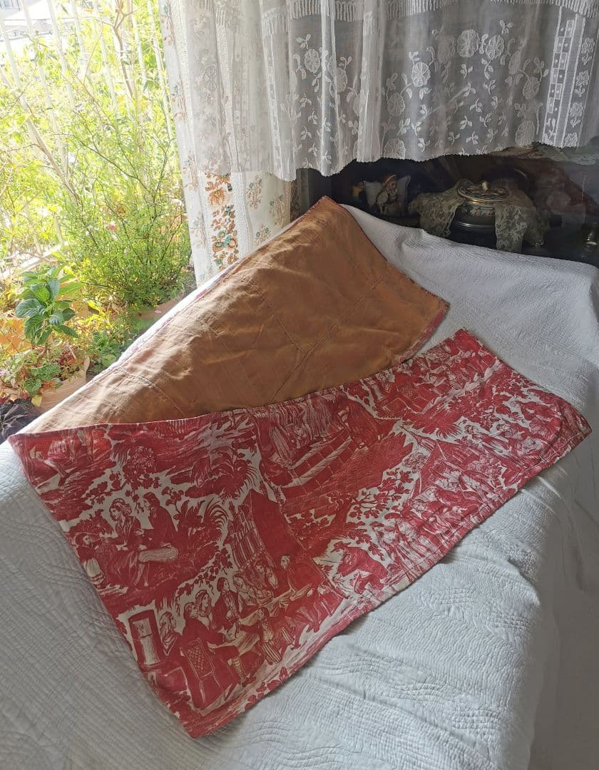 アンティーク 1820年代トワルドジュイ マリアージュ 223㎝バランス キルト