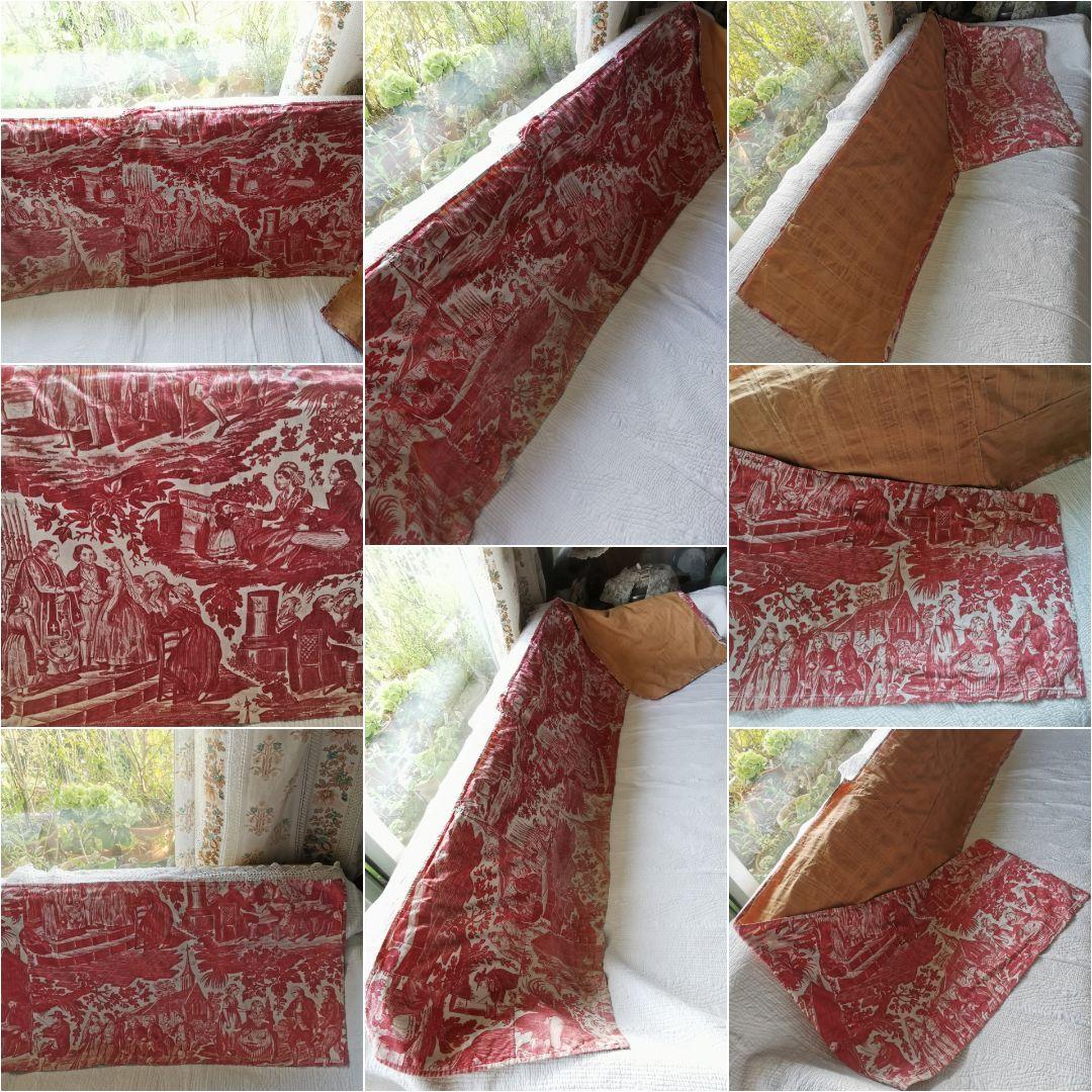 アンティーク 1820年代トワルドジュイ マリアージュ 223㎝バランス キルト