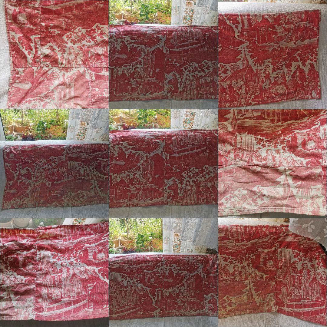 アンティーク 1820年代トワルドジュイ マリアージュ 223㎝バランス キルト