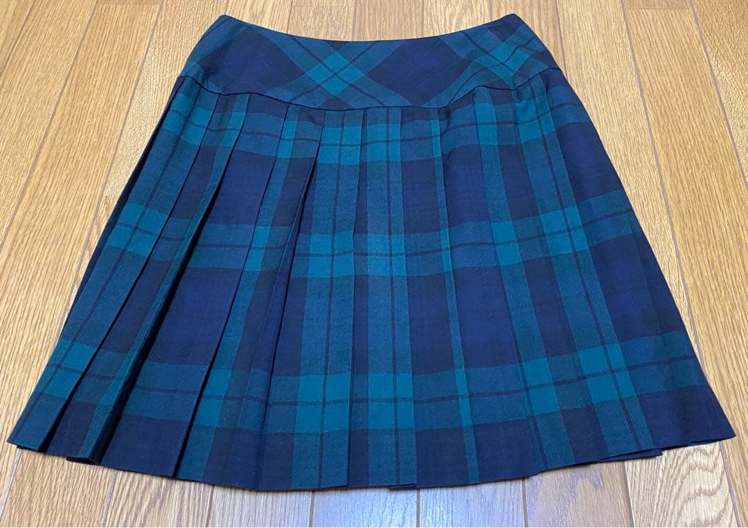 ラルフローレン 巻きスカート160cmプリーツスカートチェック柄スカート緑y2k